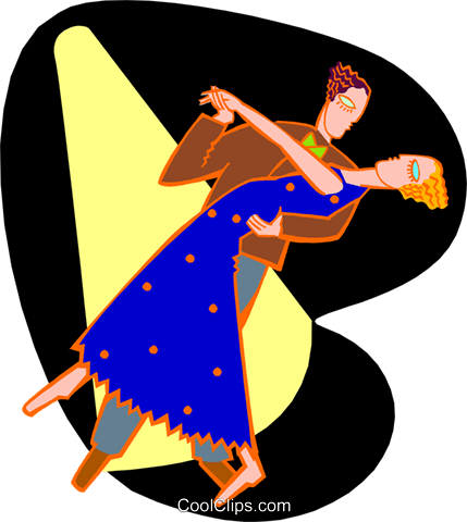 Casal Dança Livre De Direitos Vetores Clip Art Ilustração - Illustration (429x480)