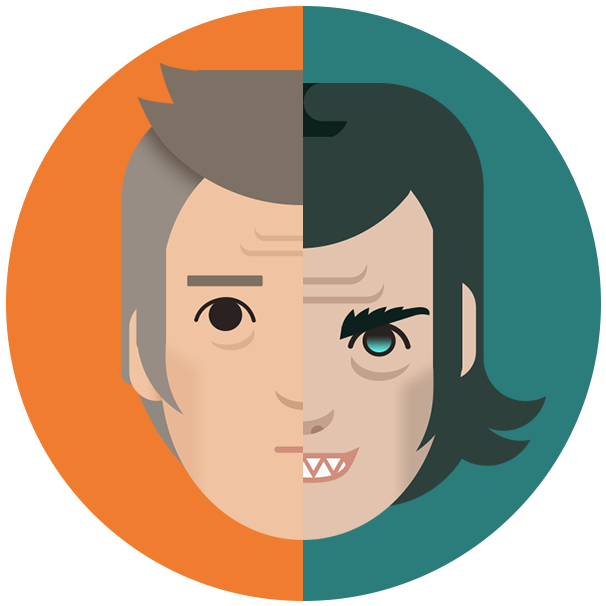 Jekyll & Hyde Messages Sticker-6 - Cartoon (618x618)