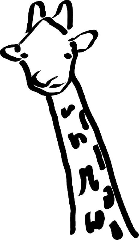 Pin Black And White Giraffe Clip Art - Giraffe Clip Art (463x800)