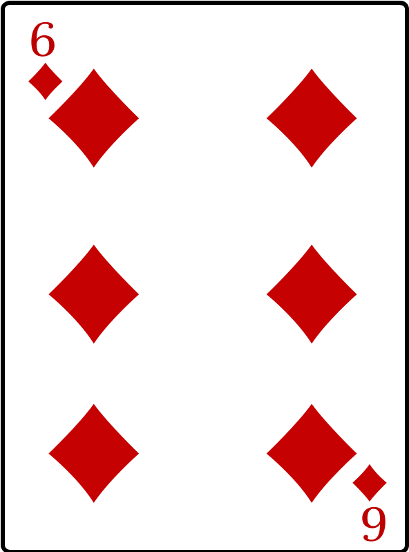 Free 6 Of Diamonds - Clip Art (800x800)