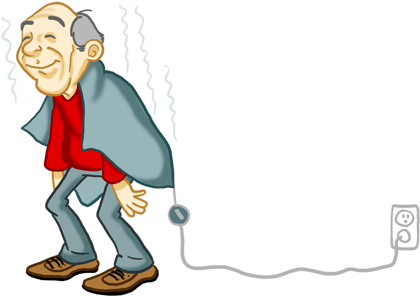 Use A Heating Pad Throw To Help Loosen Stiff Joints - Cartoon (634x300)