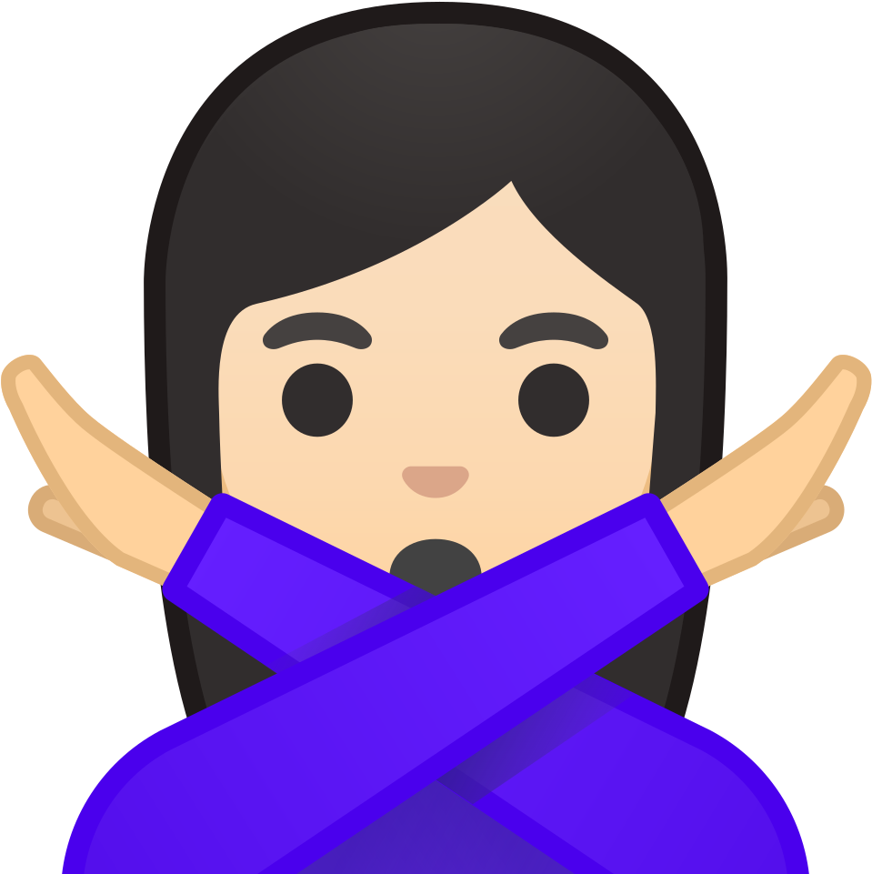 Woman Gesturing No Light Skin Tone Icon - No Emoji Png (1024x1024)