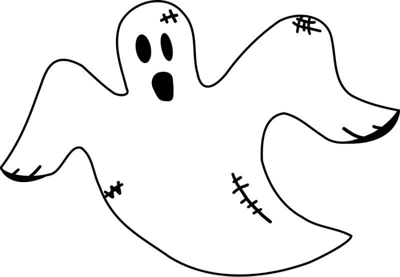 Pin Scary Ghost Clipart - Ghost Black And White (800x554)