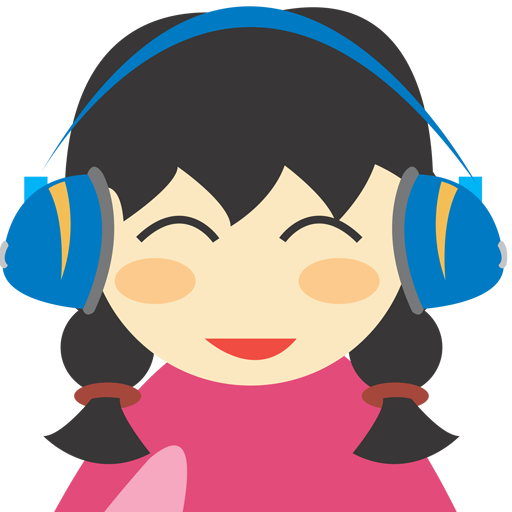 Girl With Headphones Clipart (512x512)