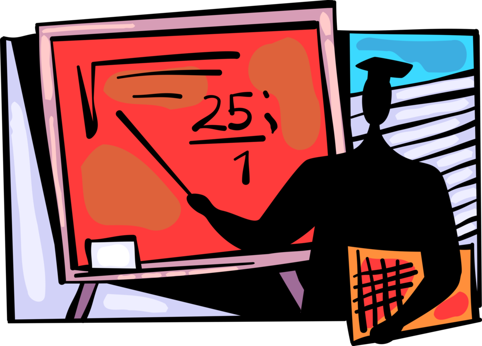Vector Illustration Of Teacher In School Classroom - Vector Illustration Of Teacher In School Classroom (976x700)