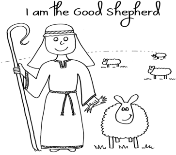 Coloring Trend Thumbnail Size Jesus And Sheep Clip - Coloring Book (400x322)