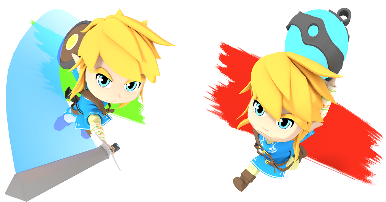 3d Model Of Link In Chibi/toon Style Of The Game The - Cartoon (1400x700)