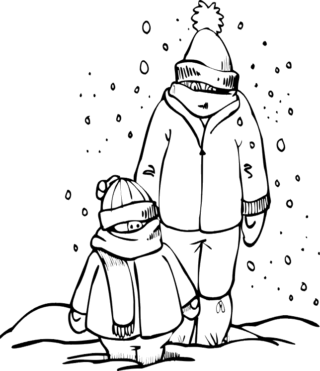 Homeschool - Winter Clothing Coloring Pages (644x745)