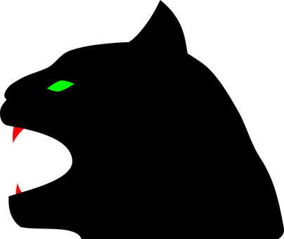 Panther Black Cat Head Evil Silhouette Pan - Clip Art (404x340)