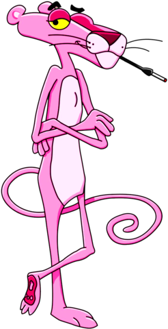 Pink Panther - Smoking - Clip Art (1000x589)