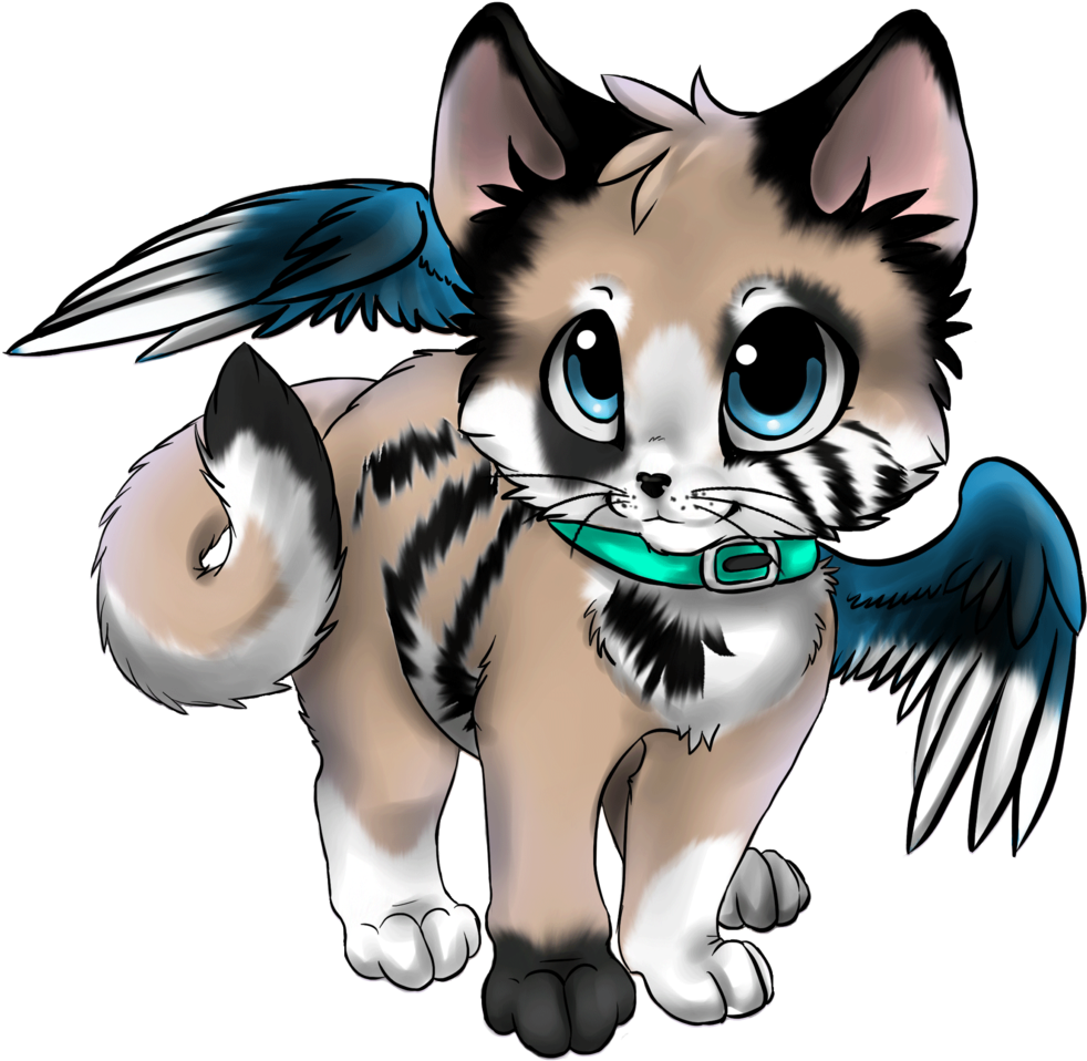Winged Kitten Adoptable - Anime Kitten With Wings (1024x1024)
