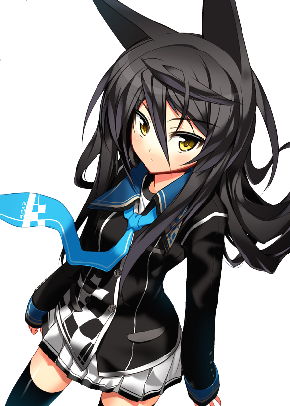 Neko Height (optional) - Black Wolf Girl Anime (586x820)