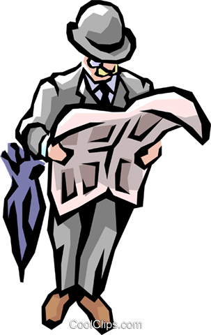 British Man Reading Paper Royalty Free Vector Clip - Cartoon British Man Png (303x480)