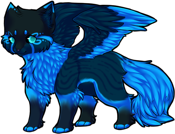 Anime Cat With Wings - Drawing (600x470)