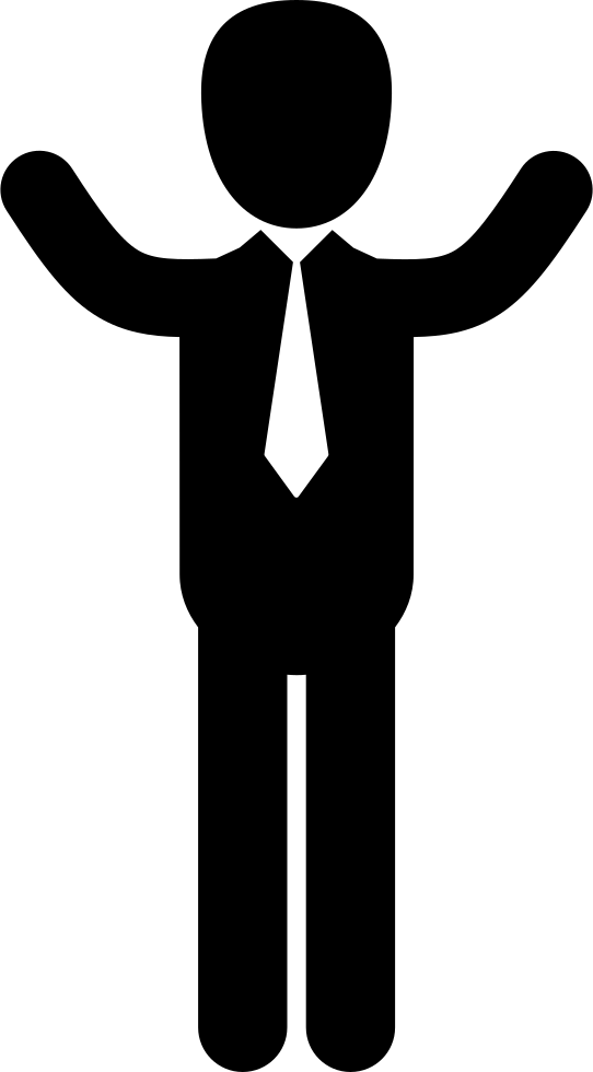 Businessman With Outstretched Arms Comments - Stick Man With Arms Up (542x980)