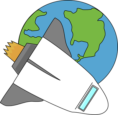 Space Shuttle Flying Away From - Clip Art (400x388)