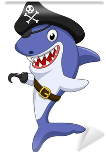 Pirate Shark Cartoon (400x400)