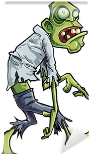 Cartoon Stalking Zombie With Big Eyes Wall Mural • - زامبی کارتون (400x400)
