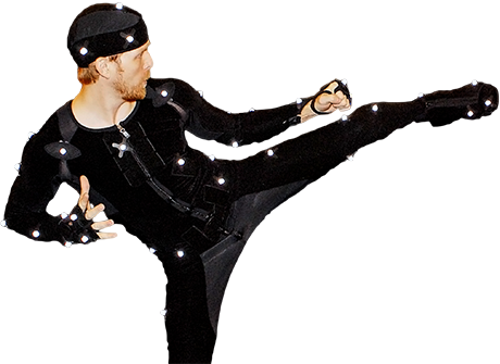 Young Actor In Motion Capture Suite Kicking - Dancer (460x335)