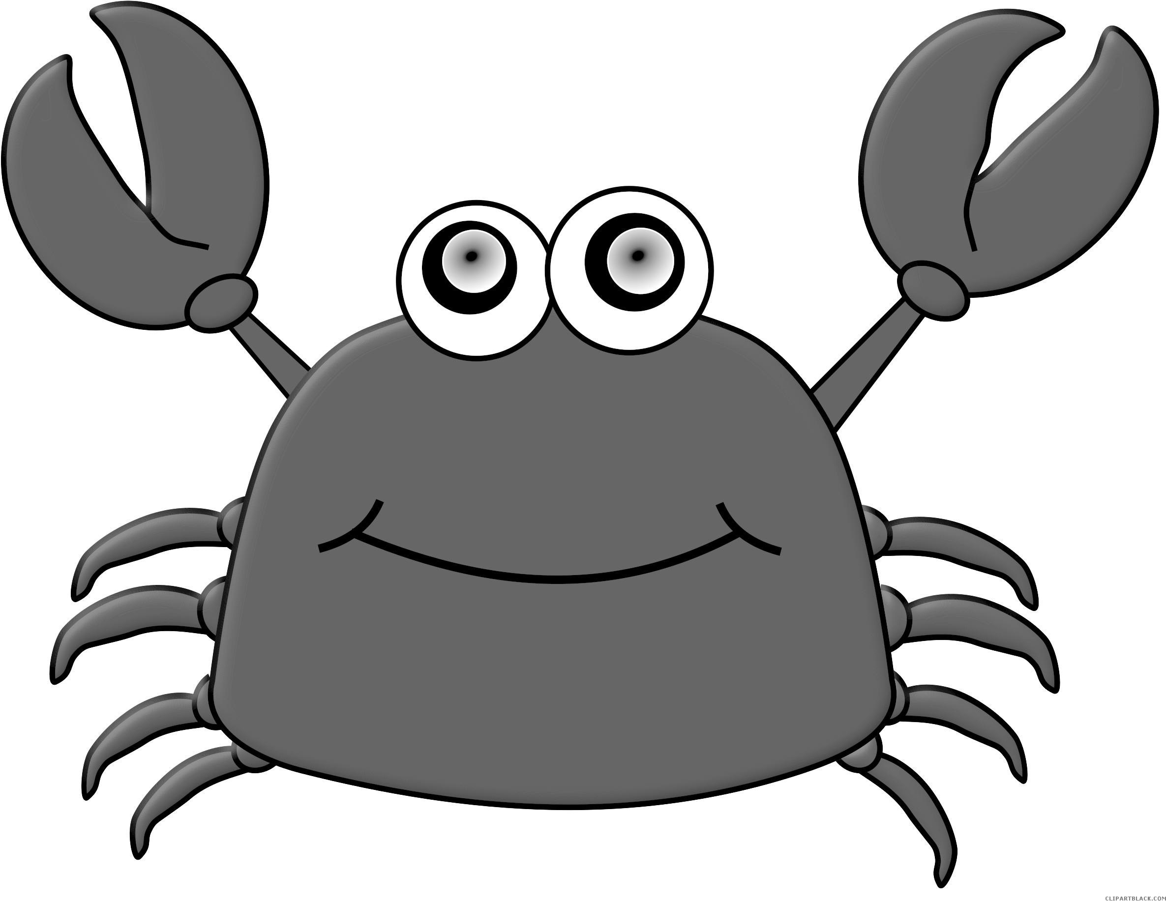 Cartoon Crab Animal Free Black White Clipart Images - Red Objectscartoon (2400x1867)