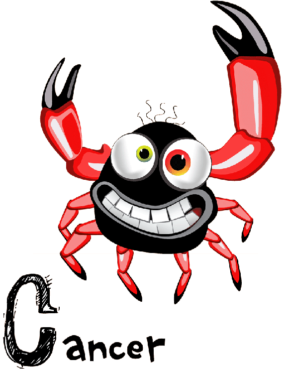 Cancer The Crab - Signe De Zodiaque Rigolos (574x750)