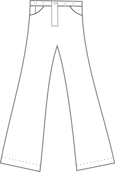 Clothing Pants Outline Clip Art At Clker - Gambar Celana Panjang Kartun (396x595)