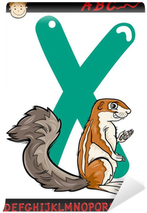 Letter X For Xerus Cartoon Illustration Wall Mural - Illustration (400x400)