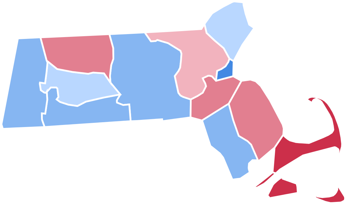 Massachusetts Election Results By County, - Massachusetts (1280x751)