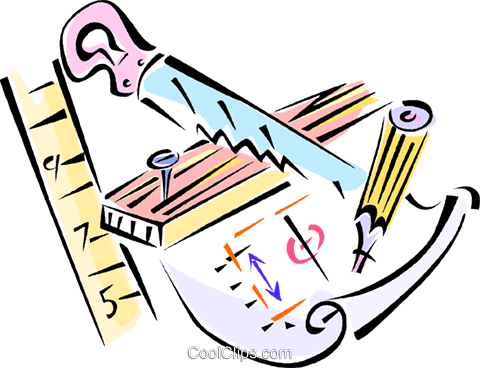 Carpentry Tools Royalty Free Vector Clip Art Illustration - Career And Technical Education (480x368)