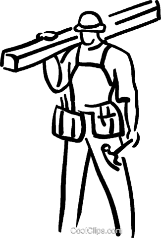 Carpenter With Hammer And Lumber Royalty Free Vector - Lumber (325x480)