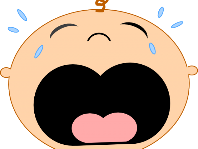 Crying Clipart Baby Cry - Cartoon Crying Baby Face (640x480)
