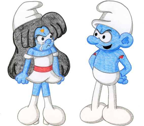 Smurfs Don't Cry By Kiss The Iconist - Cartoon (607x500)