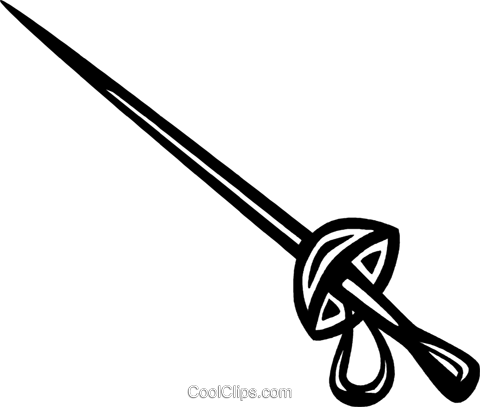 Fencing Sword Royalty Free Vector Clip Art Illustration - Fencing Sword Clip Art (480x407)