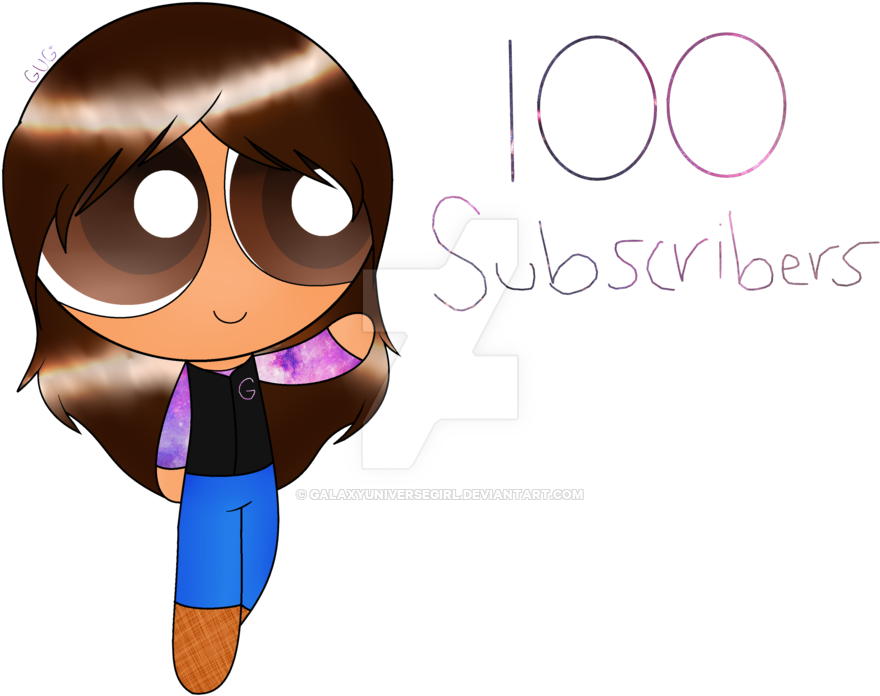 100 Subs By Galaxyuniversegirl - Cartoon (1024x732)