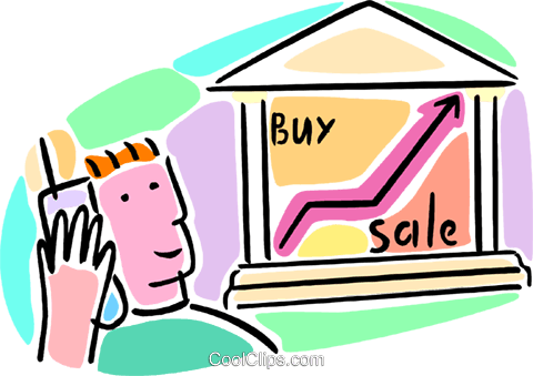 Stock Market With Man And Cell Telephone Royalty Free - Stock Market With Man And Cell Telephone Royalty Free (480x339)