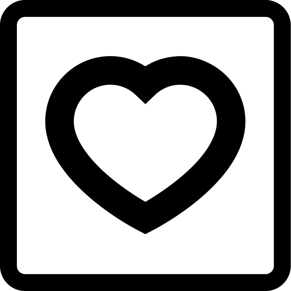 Love Symbol Of A Heart Outline In A Square Comments - Corazon En Cuadrado (981x980)