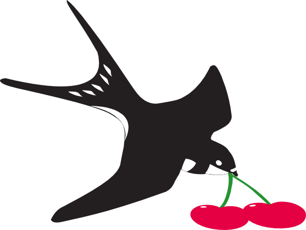 Swallow Cherry Clip Art - Swallow Clipart Animation (600x452)