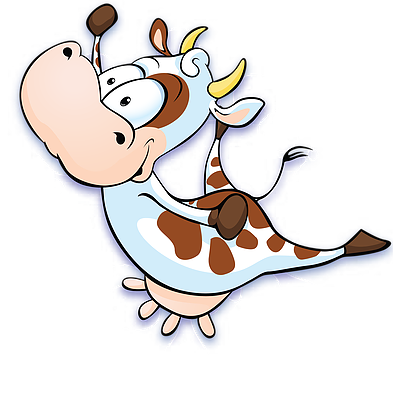 Cow Jumping Cartoon (393x393)