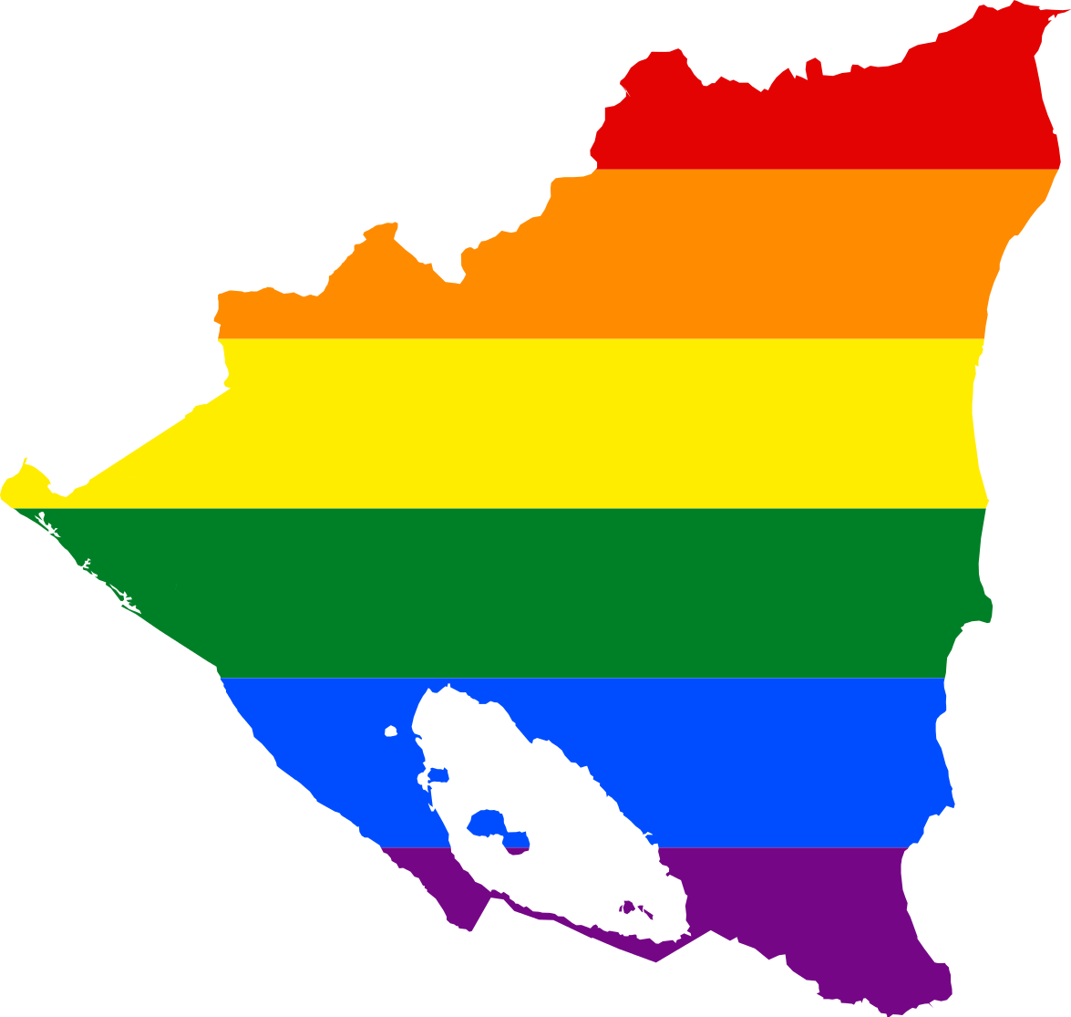 Lgbt Flag Map Of Nicaragua - Png Nicaragua Outline (1175x1115)