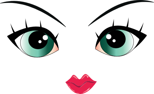 Girl Eyes Clipart Clipartxtras - Cartoon Girl Eyes Png (512x313)