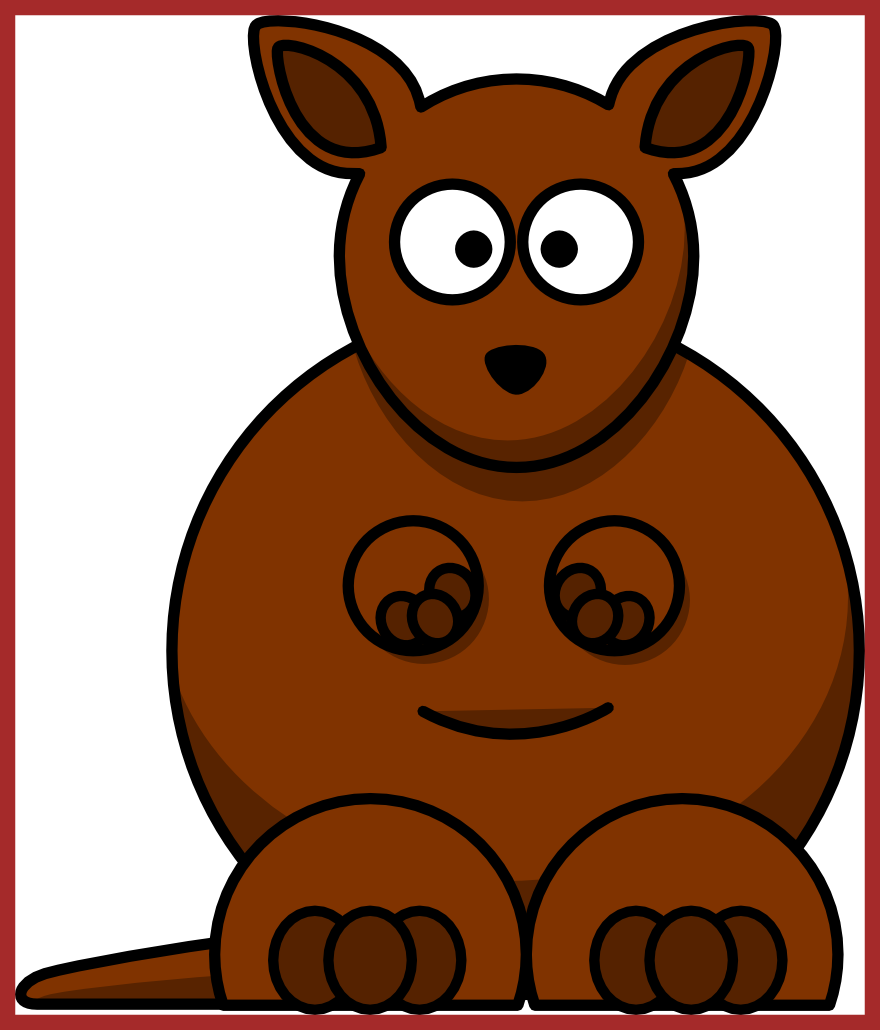 Astonishing Cute Cartoon Kangaroo Clip Art From Onlinelabels - Kangaroo Cartoon (880x1030)