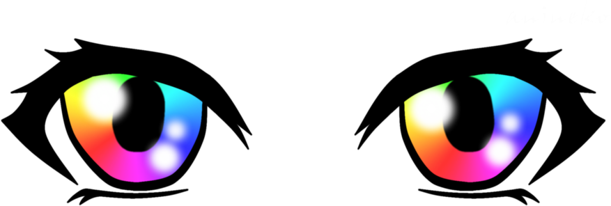 Rainbow Eyes By Anineko - Rainbow Eyes By Anineko (900x315)