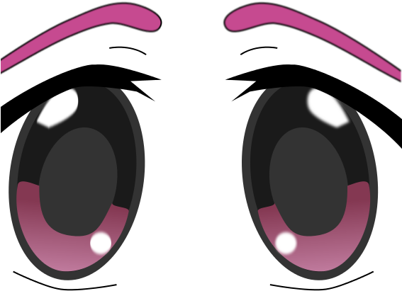 1 - Big Anime Eyes Png (566x800)