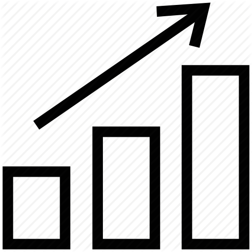 Chart Clipart Arrow - Growth Arrow White Icon (512x512)