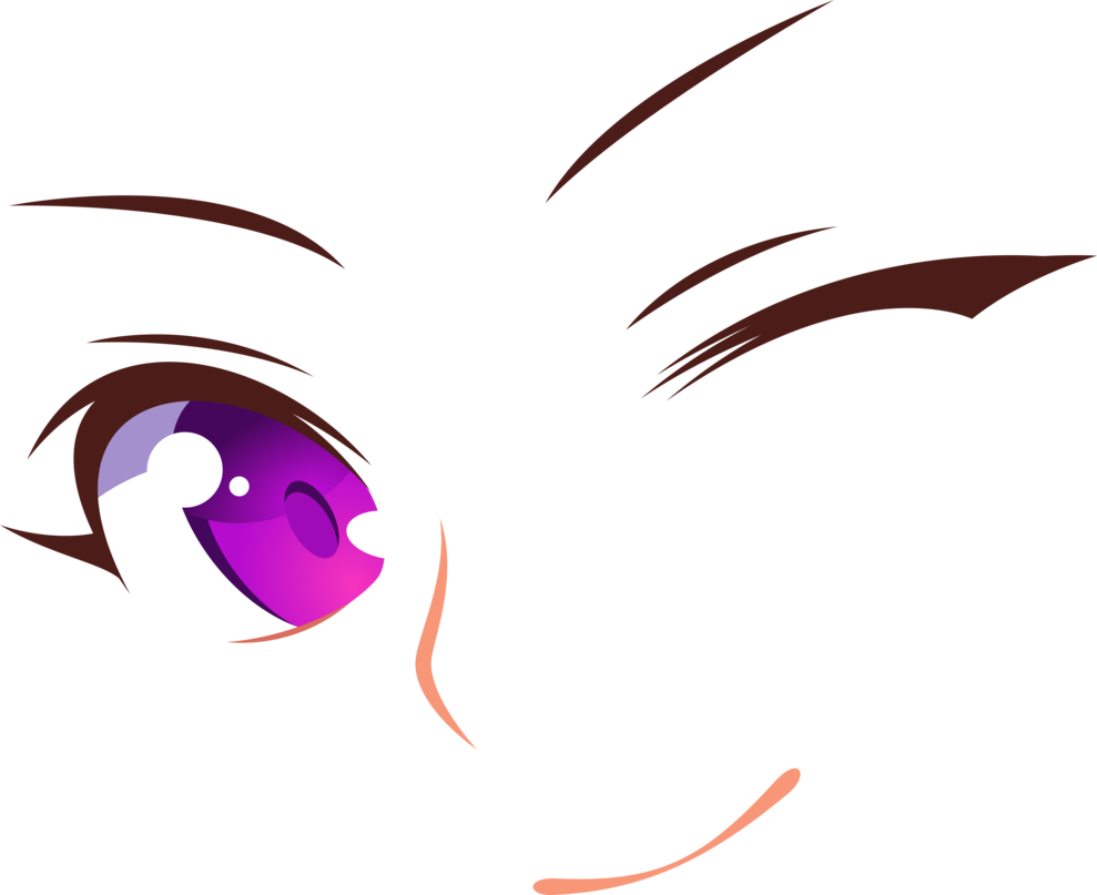 Purple Eyes Smile Wink - Anime Girl Eyes Winking.