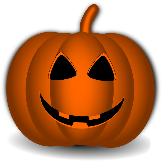 Happy Pumpkin Clip Art At - Happy Face Halloween Pumpkin (564x598)