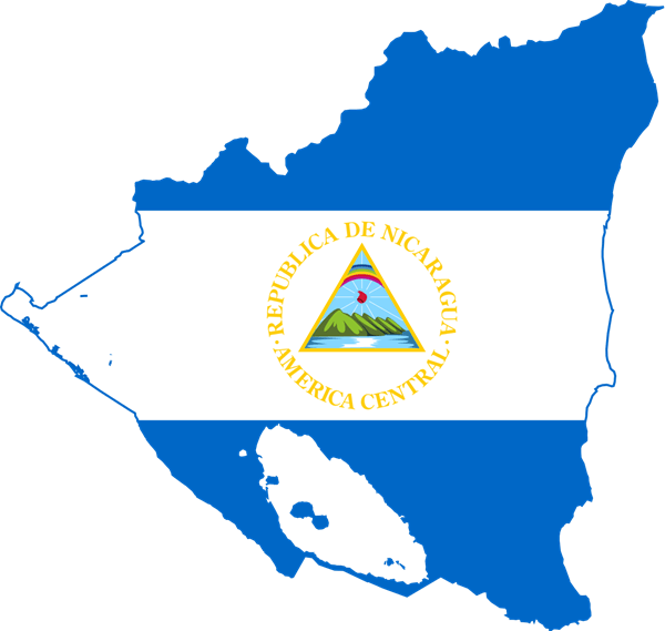 Honduras To Nicaragua Guasaule / Somotillo Border Crossing - Nicaragua Map With Flag (600x569)