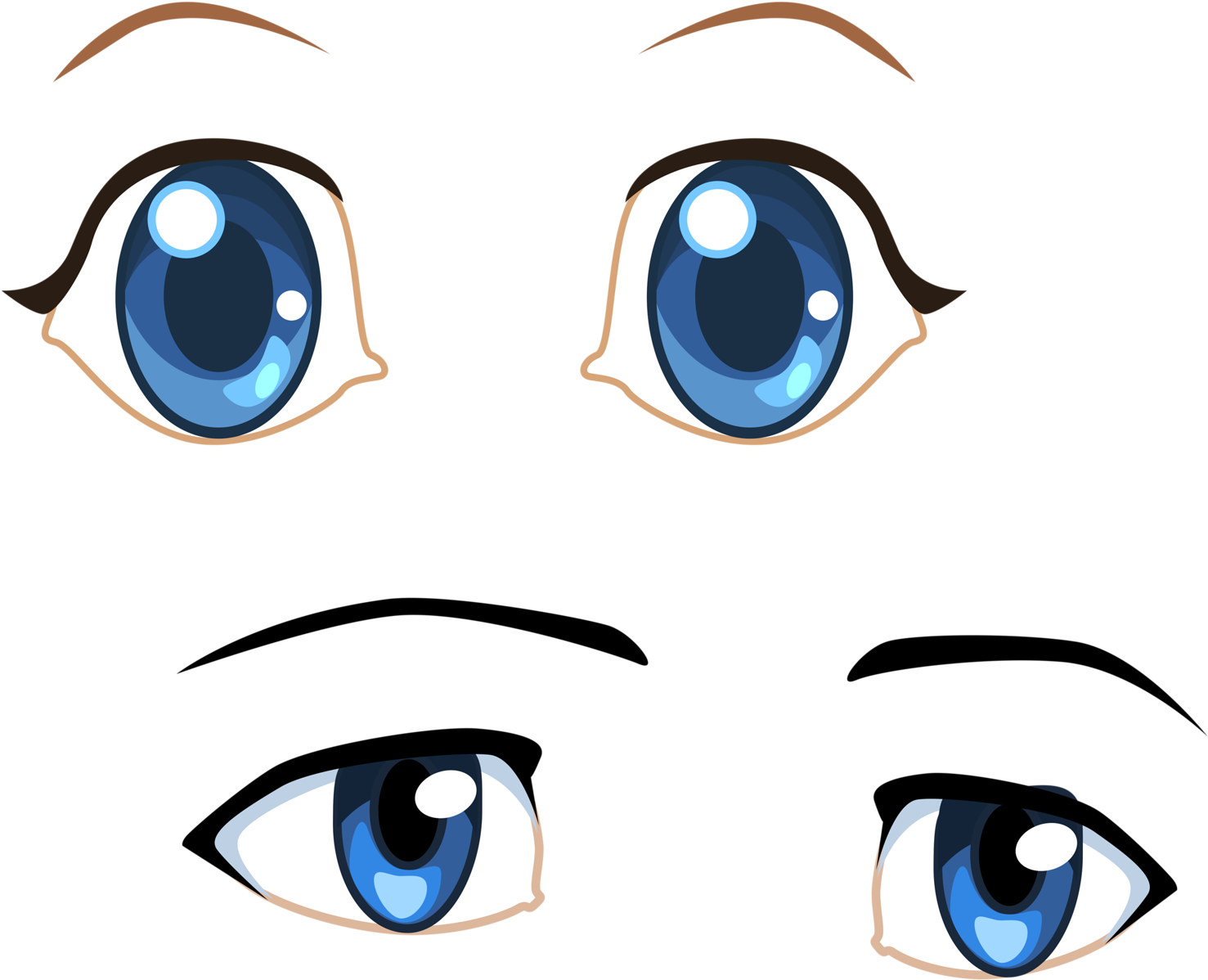 Eye Stickersanime - Eyes Vector (1600x1326)