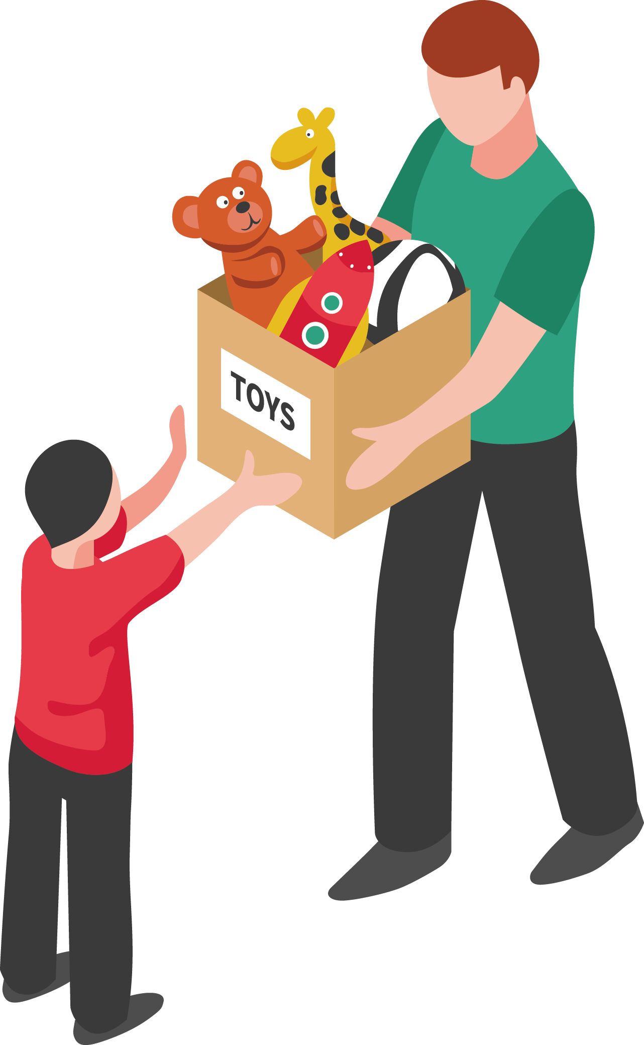 Holding A Toy Volunteer - Donations Of Toys Clipart (1282x2079)