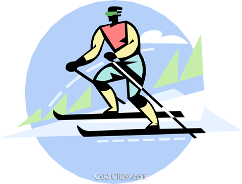 Man Skiing Royalty Free Vector Clip Art Illustration - Illustration (480x365)